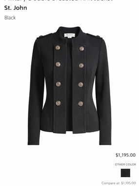 St. John Collection Black Military-Style Knit Blazer